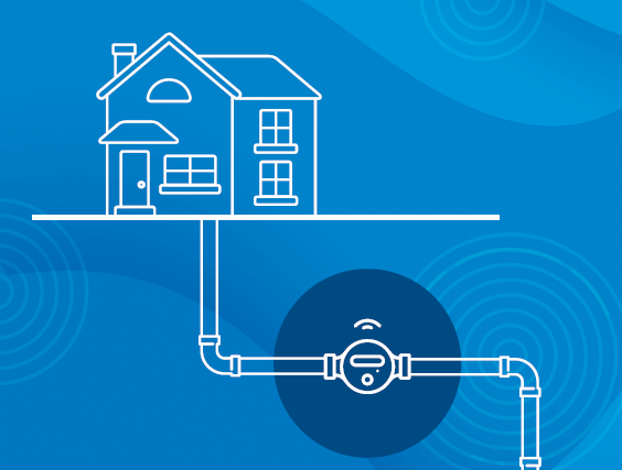 House graphic with text: We're making a our water supply network smart now, so you can be smarter about your water usage in the future
