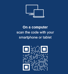 On a computer scan the code with your smartphone or tablet