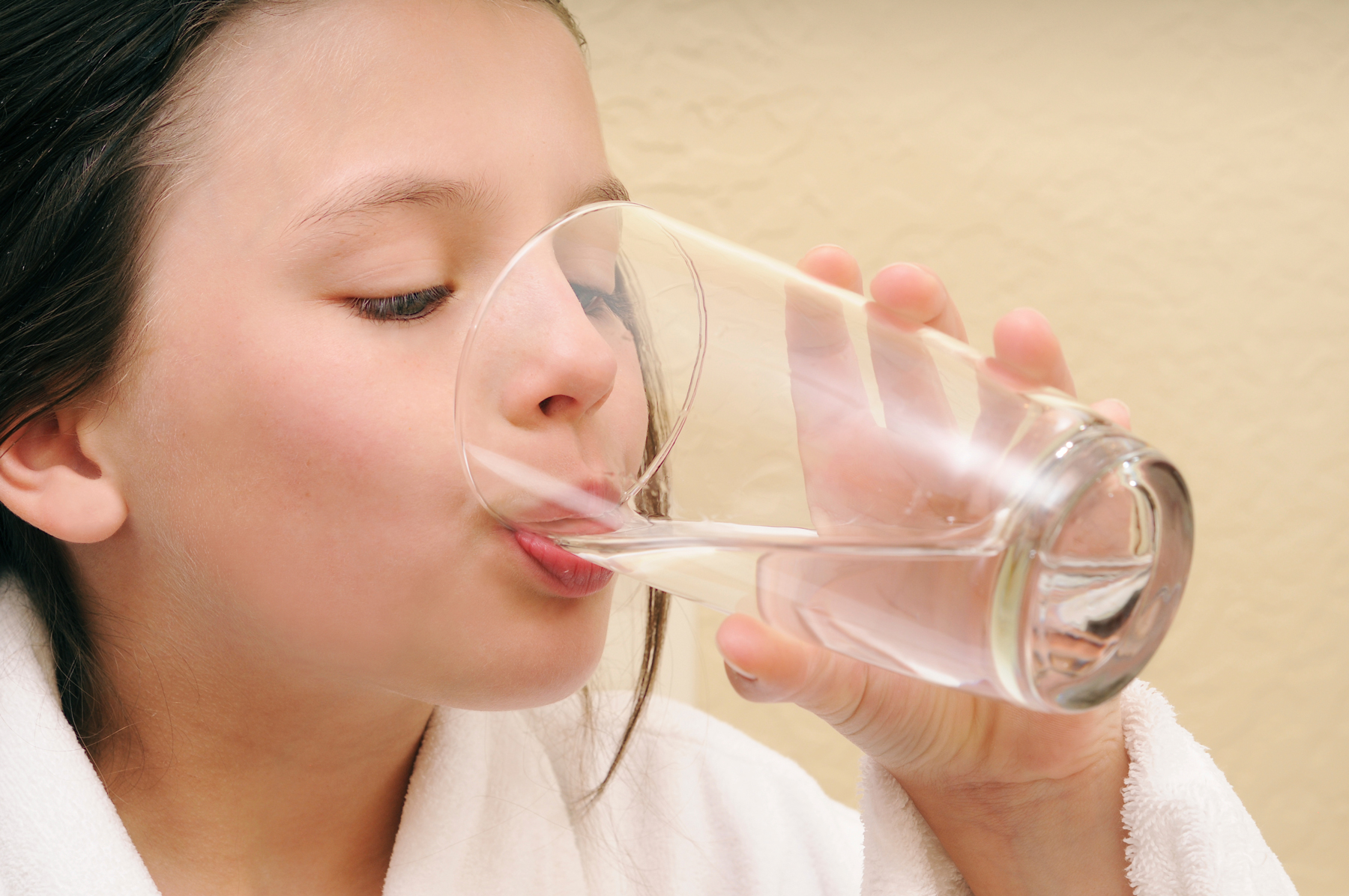 Girl drinking glass of water