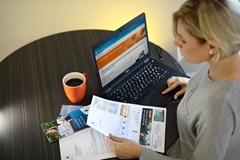 Lady paying bill online