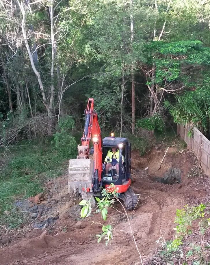Excavator digging