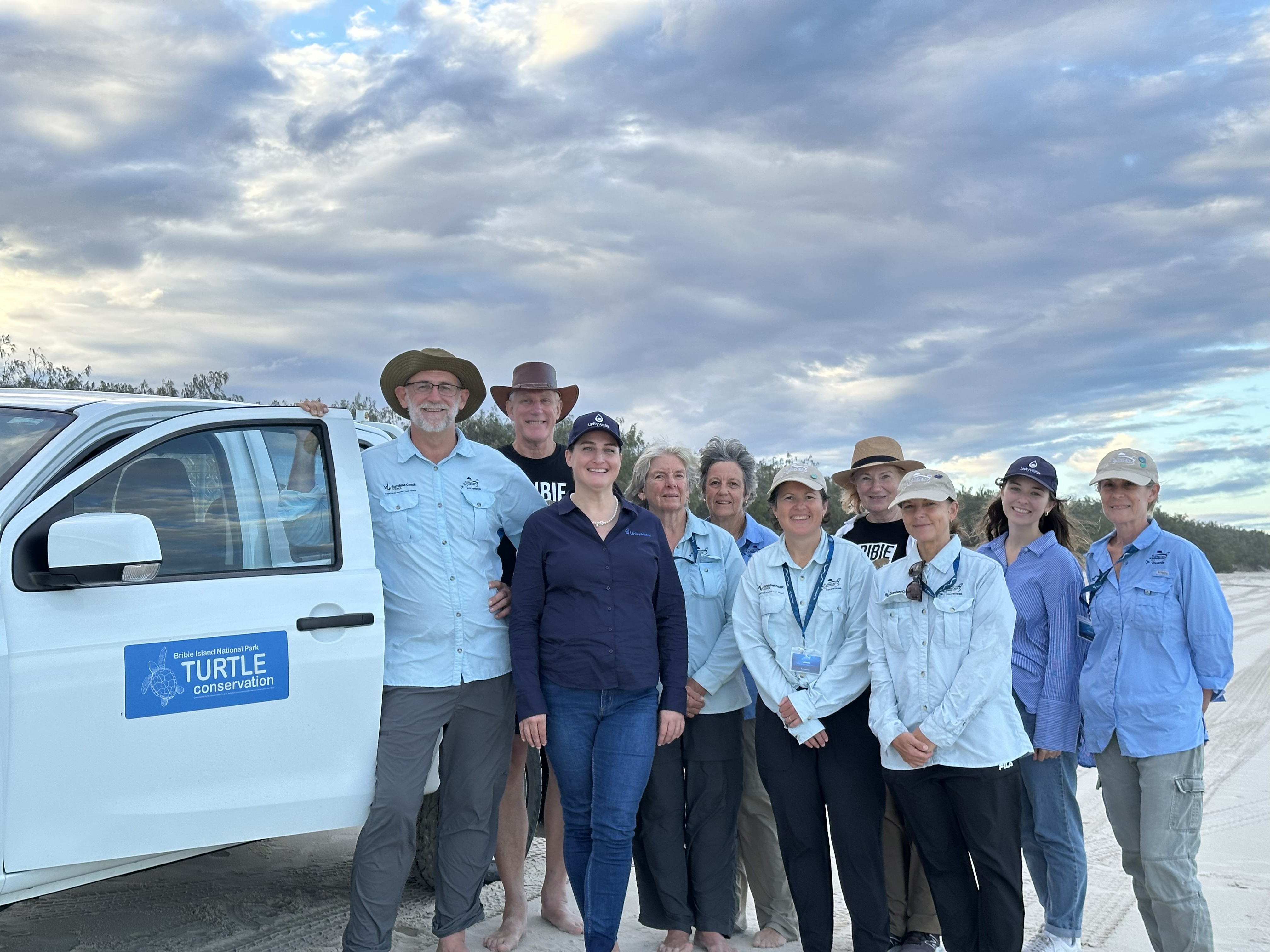 BIEPA and Unitywater crew monitoring turtle nests