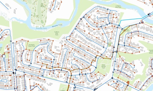 Map showing Unitywater infrastructure