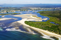 Aerial shot of Noosa