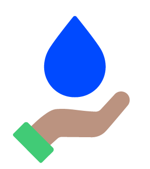 Drinking water drop dropping into persons hand
