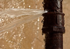 Leaking water pipe