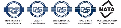 Accreditation and certification logos