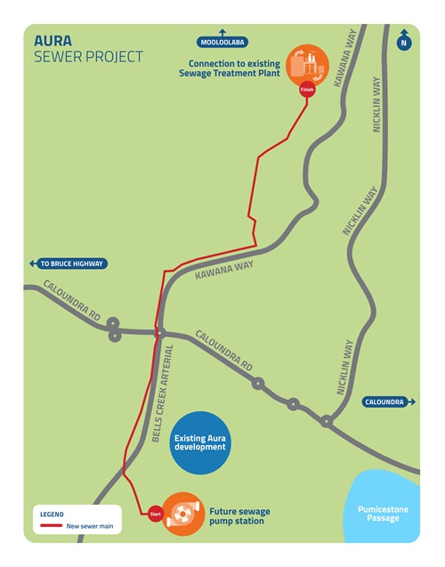 Aura Sewerage Project map