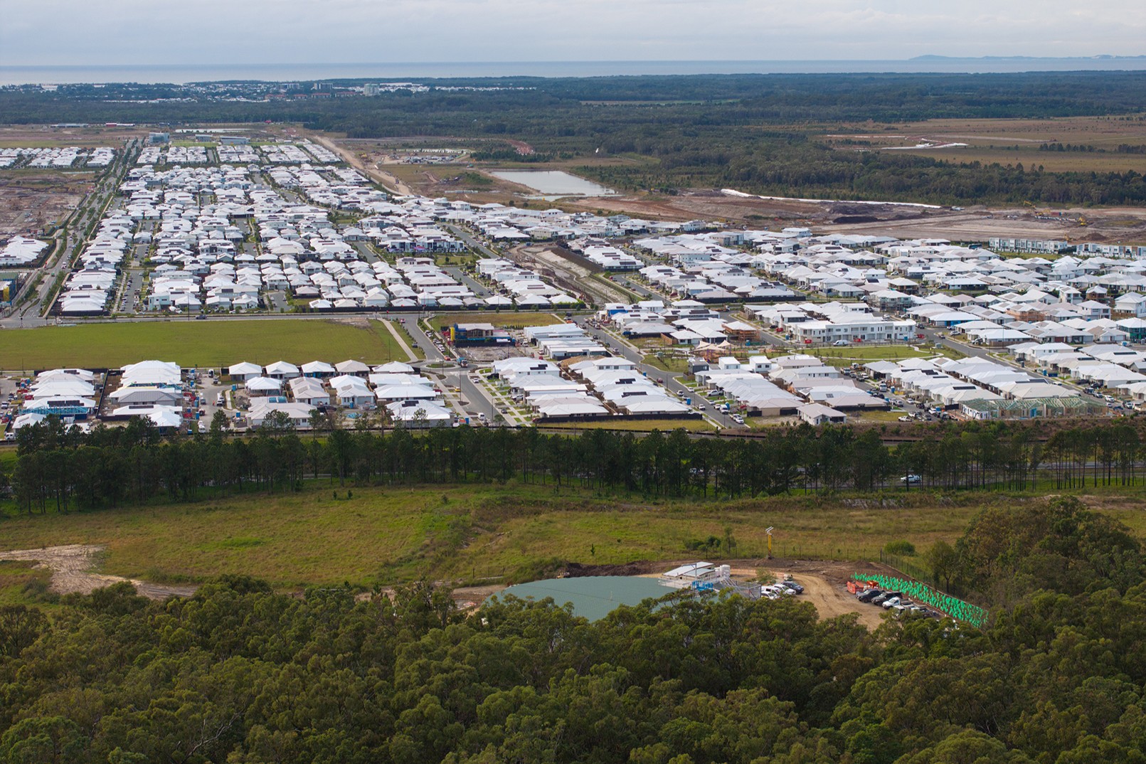 Unitywater water reservoir servicing a Sunshine Coast community