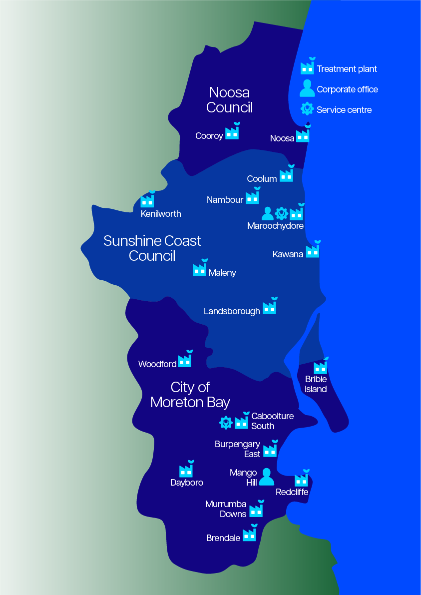 Map of Unitywater service region