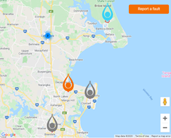 Water outage map