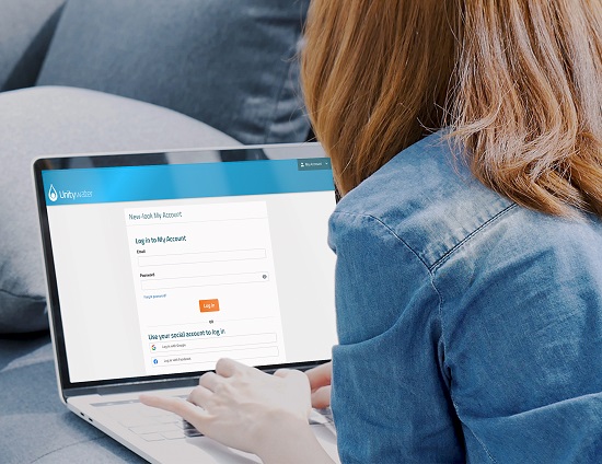 Customer looking at My Account on a laptop