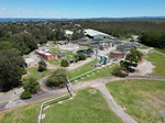 An aerial view of Redcliffe sewage treatment plant