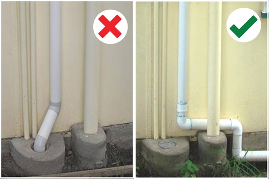 Storm safe down pipes