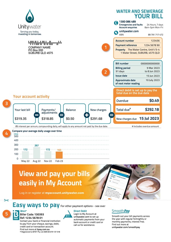 Business quarterly bill page 1