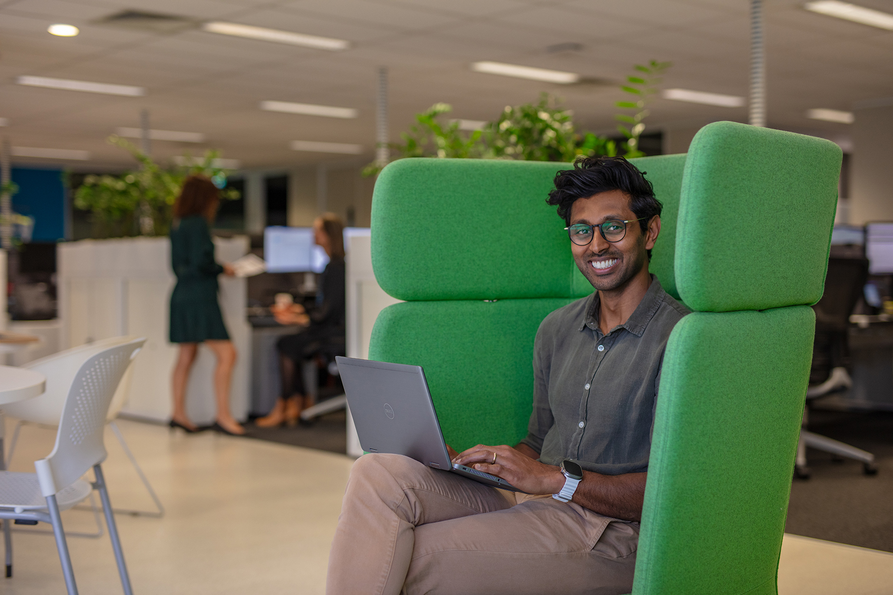 Unitywater team member working on laptop