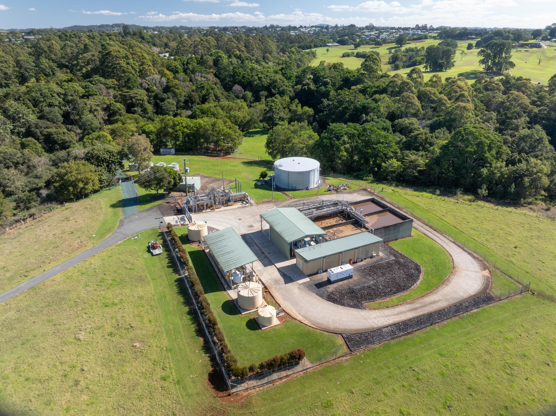 Aerial view of Maleny Wastewater Treatment Plant